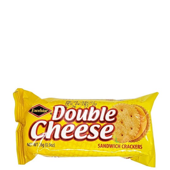 EXCELSIOR DOUBLE CHEESE SANDWICH CRACKERS 26G