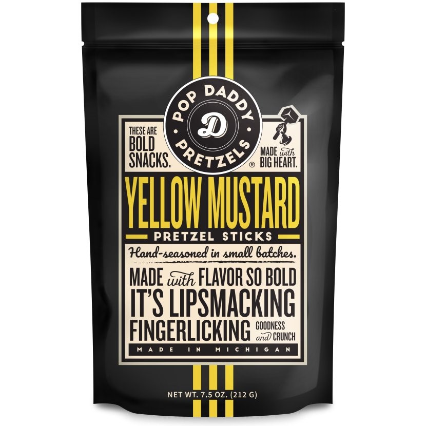 POP DADDY PRETZELS YELLOW MUSTARD 7.5oz