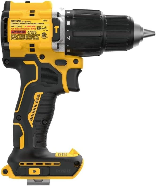 DEWALT DCD799B 20V MAX* ATOMIC COMPACT SERIES Brushless Lithium-Ion 1/2 in. Cordless Hammer Drill (Tool Only)