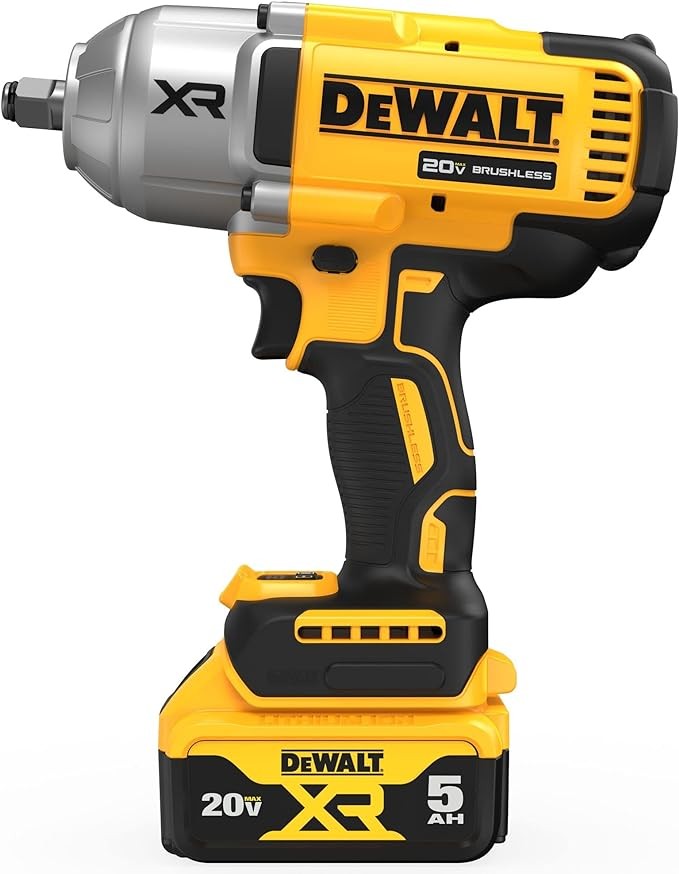 DEWALT 20V MAX Cordless Impact Wrench Kit, 20V MAX, 1/2" Hog Ring With 4-Mode Speed, Includes Battery, Charger and Kit Bag (DCF900P1)