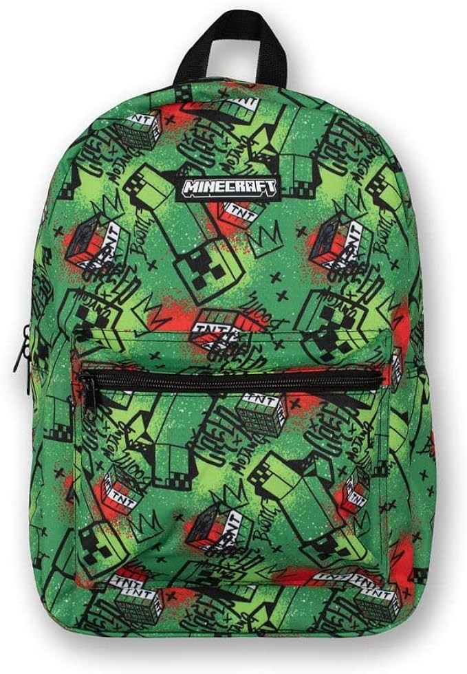 minecrafe backpack green creeper TNT NEW