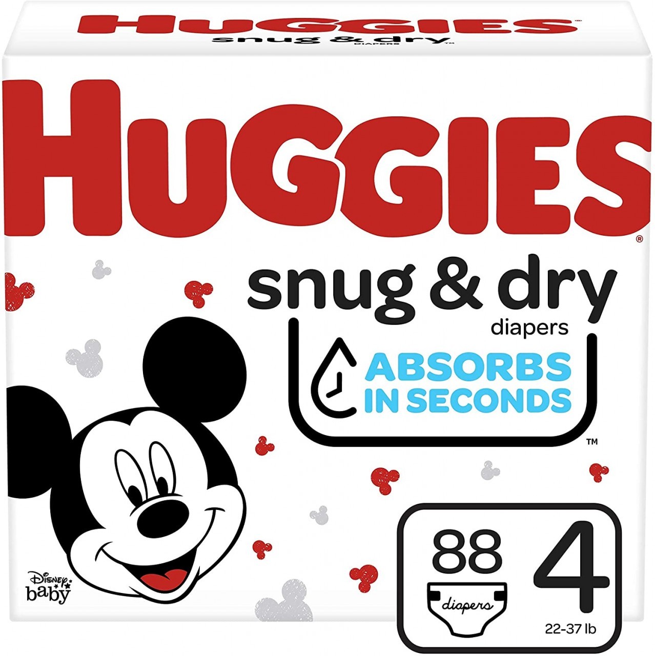 Huggies Snug & Dry Diapers, Size 4, 88 Ct