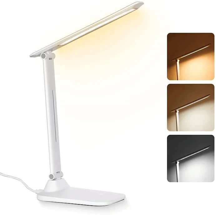 Dimmable Desk Lamp 3 Color Modes,Touch Control LED Desk Lamp - White