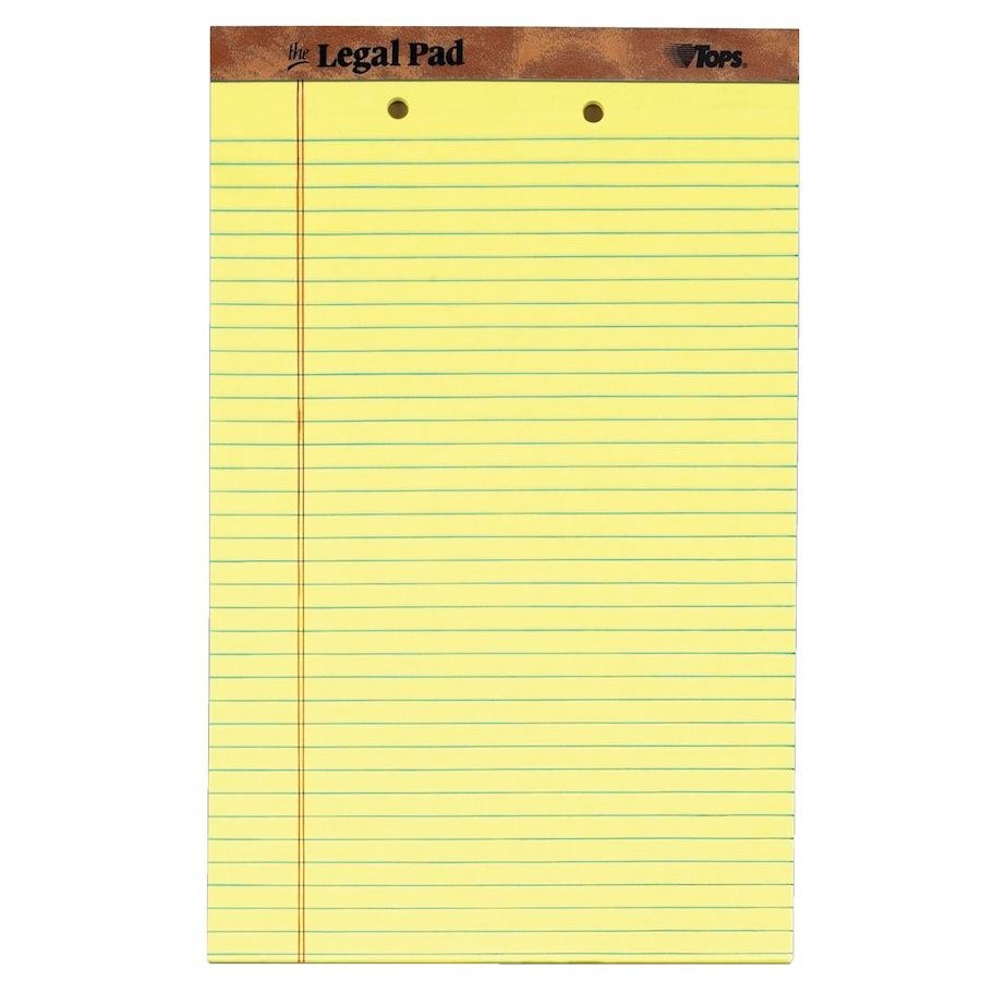TOPS F/S LEGAL PAD YELLOW PERFORATED 1ct