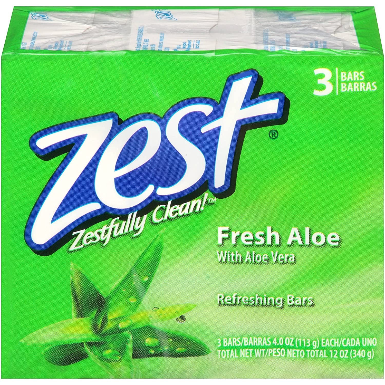 Zest Fresh Aloe Bar Soap 3's