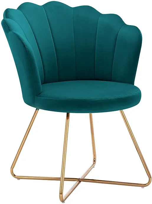 Duhome Velvet Accent Guest Tufted Chair with Golden Metal Legs Atrovirens