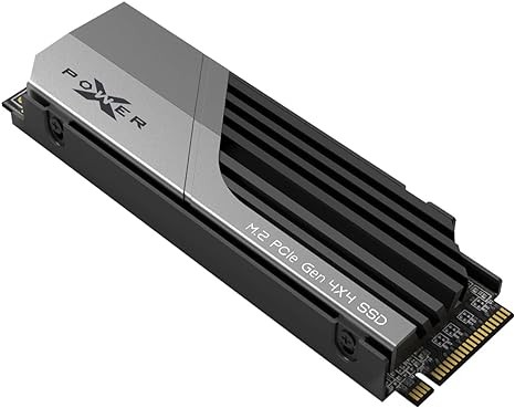 Silicon Power 4TB XS70 Nvme PCIe Gen4 M.2 2280 SSD R/W Up to 7,200/6,800 MB/s, DRAM Cache, with Built-in PS5 Heatsink, Compatible with Playstation 5 (SP04KGBP44XS7005)