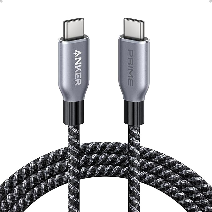 Anker Prime USB C to USB C Cable, 240W 6 ft Fast Charging USB C Cable, Upcycled-Braided Nylon with 100-Year Bend Durability, USB 2.0 Cable for iPhone 16/16 Pro/16 Pro Max/16 Plus, MacBook, Galaxy S24