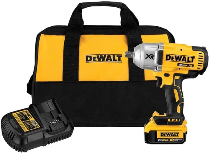 DEWALT 20V Max XR Impact Wrench Kit, Brushless, High Torque, Detent Pin Anvil, 1/2-Inch, Cordless (DCF899M1)