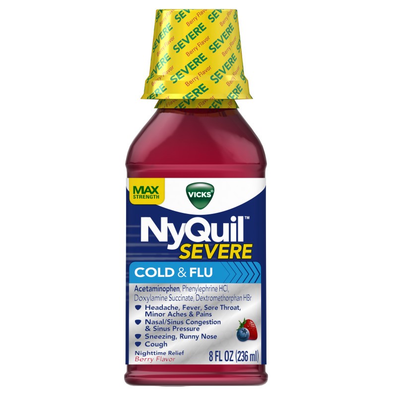 NYQUIL SEVERE COLD&FLU BERRY FLAVOR 12oz