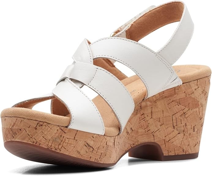 Clarks Womens Giselle Beach  : White Leather