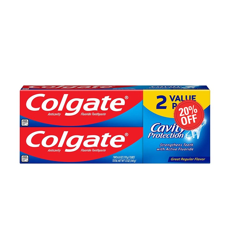 COLGATE TOOTHPASTE CAVITY PROTECTION 20%OFF (2X170G TUBES) 340G