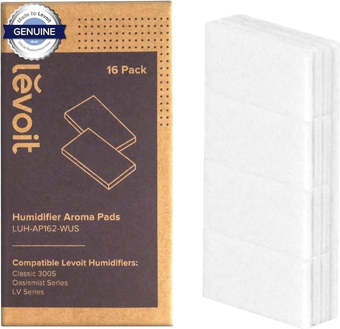 LEVOIT Aroma Pads 16 Pack, Humidifier Replacement Filters, Compatible with LV600S, Classic300S, LV600HH, OasisMist450S, Make The Fragrance Stronger and Longer Duration, White