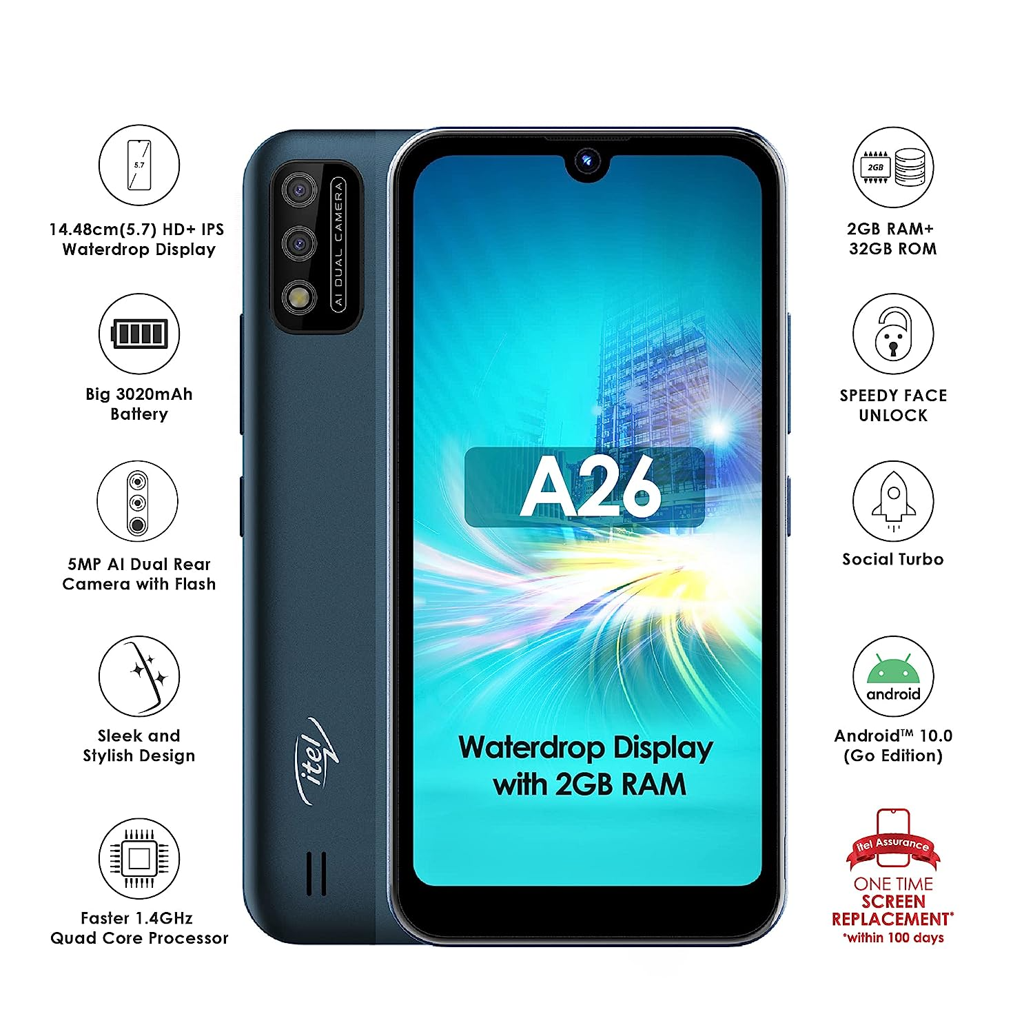 ITEL A26 5.7" 5MP 32GB 4G DS