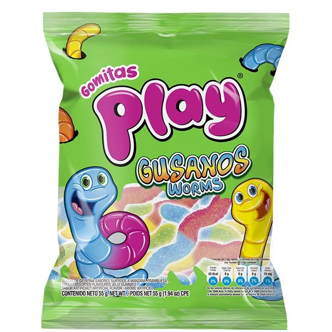 GOMITAS PLAY GUMMY WORMS 55g