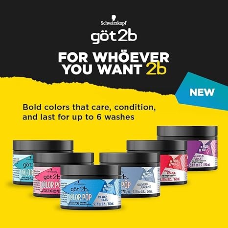 Got2B Color Pop Semi-Permanent Hair Color Mask, Mint, 5.1 oz