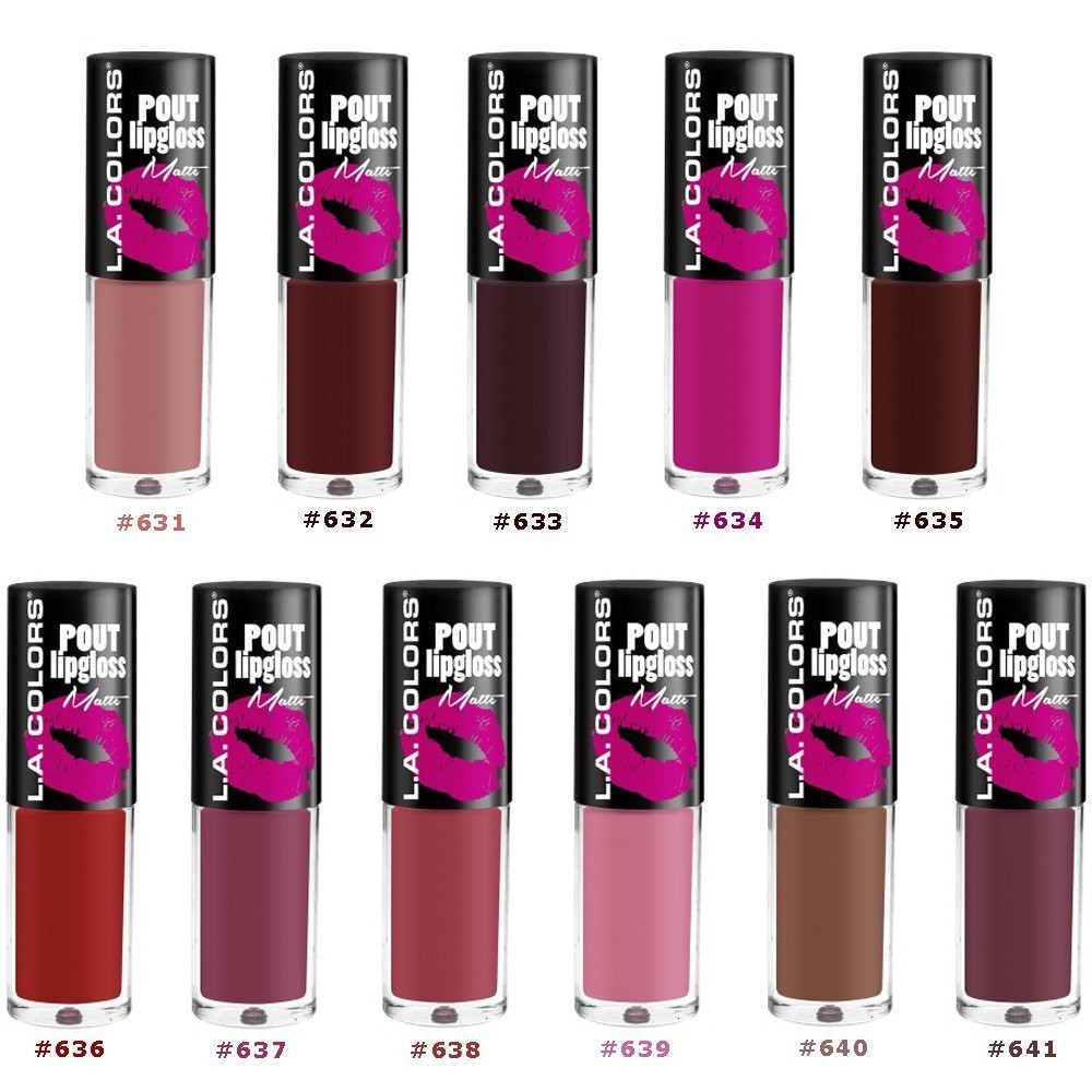 LA COLORS POUT Super Shine, Matte Finish Lip Gloss