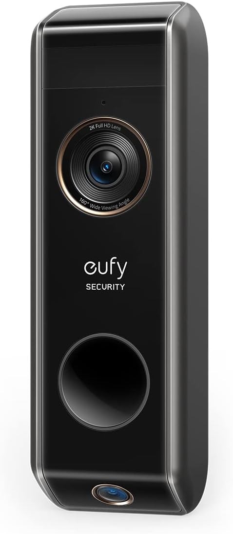 eufy Security Indoor Cam S350, Dual Cameras, 4K UHD Resolution Security Camera with 8× Zoom and 360° PTZ + eufy Security Video Doorbell S330 (Battery-Powered) add-on + HomeBase 3