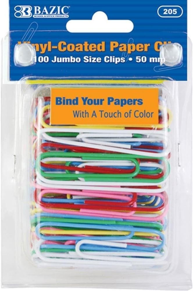 Paper Clip Colored Jumbo 100pk