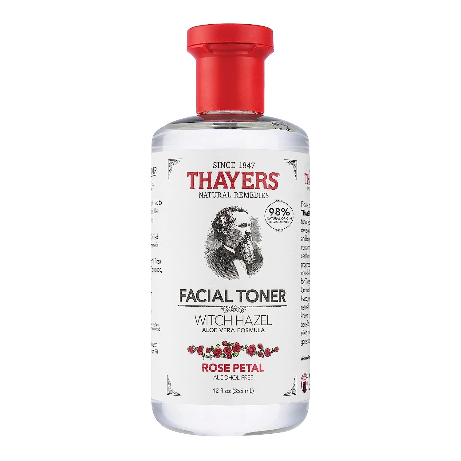 Thayers Rose Petal Facial Toner: Witch Hazel, Aloe Vera Formula, Unscented, 12 oz