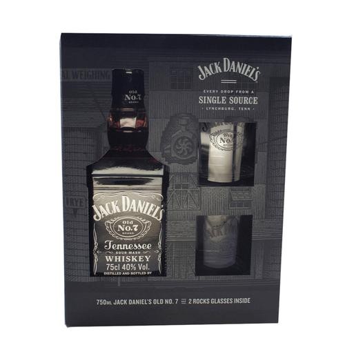 Jack Daniel's Black Gift Pack 750 ml + 2 Glasses