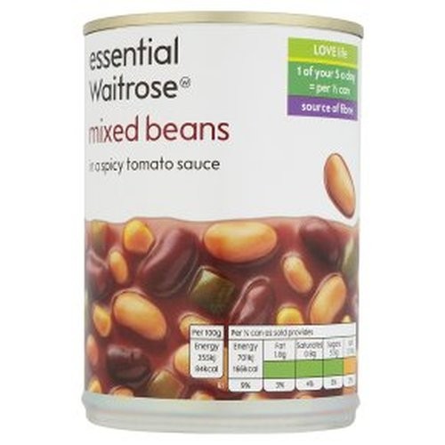 WAITROSE BEANS SPICY TOM SCE 410g