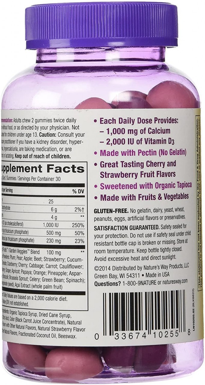Natures Way, Calcium Alive Plus D 100 Mg, 60 Count