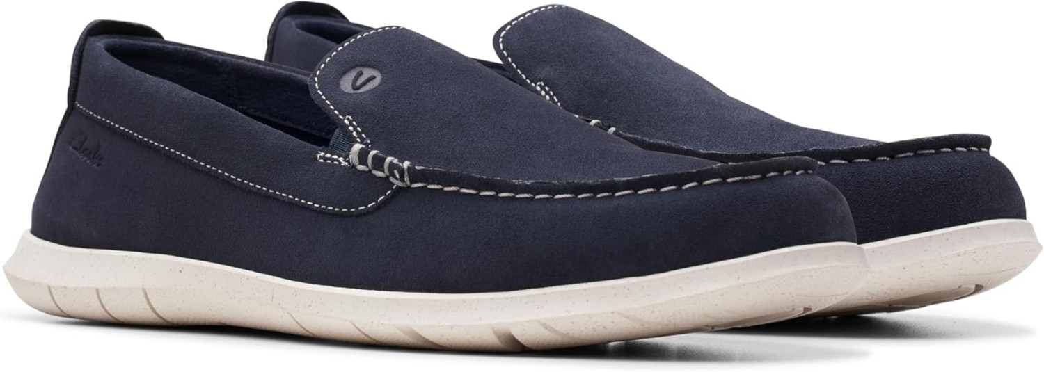 Clarks Mens Flexway Step : Navy Suede