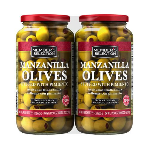 Member's Selection Manzanilla Olives Stuffed with Pimiento 2 Units / 33.5 oz / 950 g