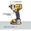 DEWALT - DEWDCF885C2 20V MAX Cordless Drill Impact Driver Kit, 1/4-Inch (DCF885C2) yellow/black