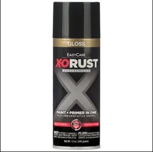 12oz. Gloss Black X-O Rust Spray Paint and Primer