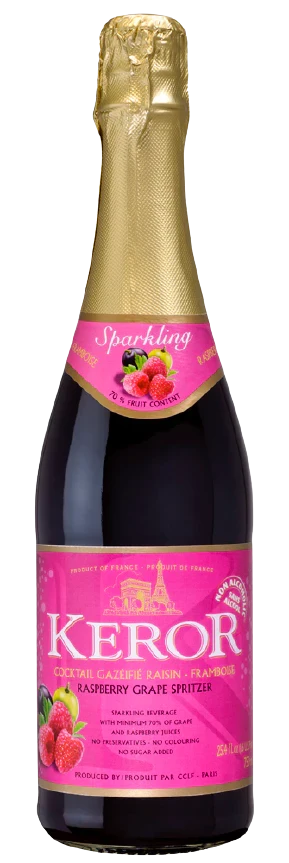 Keror Sparkling Raspberry Grape Juice, 750ml