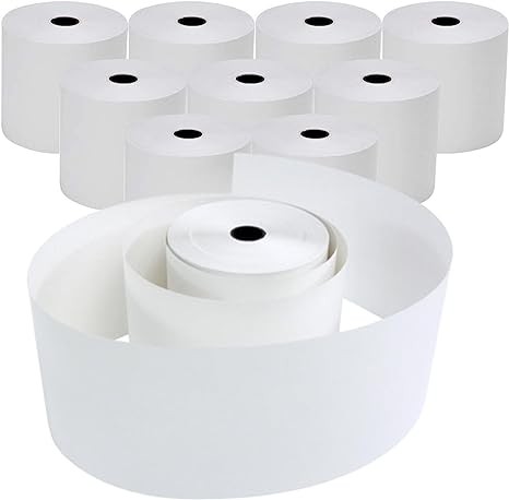 3" x 150' 1 Ply Bond White Paper Rolls Kitchen Receipt POS Cash Register Compatible with Clover Epson SNBC Star Sam4s Ellix Bixolon Impact Printers SP700 ERC30 34 38 TMU200 (10 Rolls)