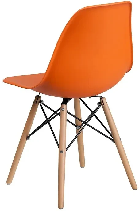 DHP Mid Century Modern Chair with Wooden Legs Orange