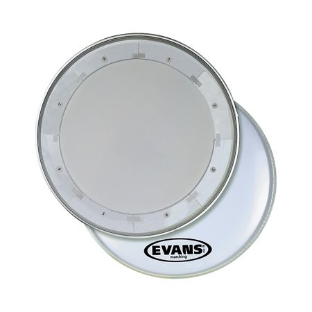 Evans MX1 White Marching Bass Drum Head, 24 Inch