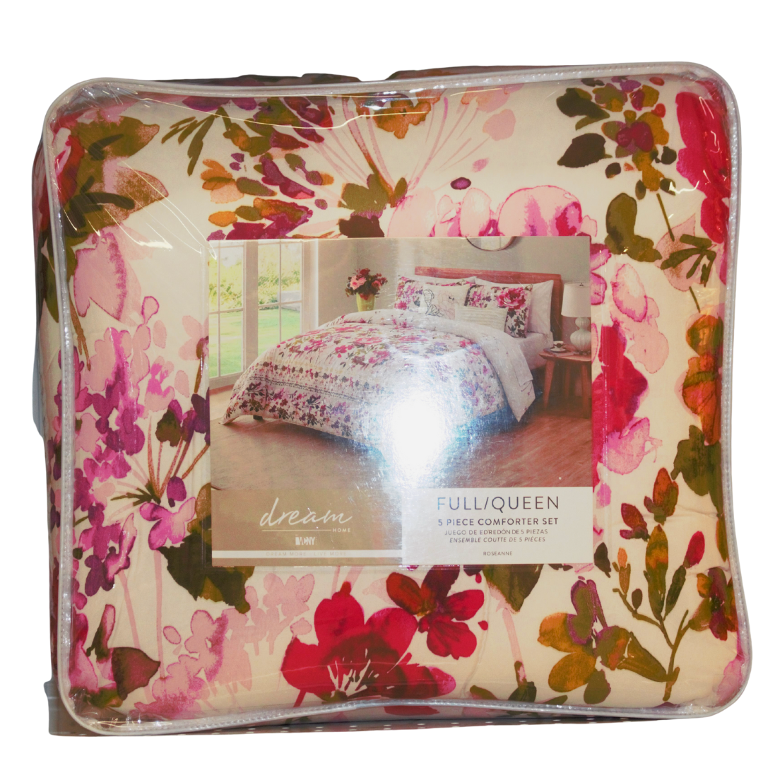 Roseanne Full Queen, 5 Piece Comforter Set