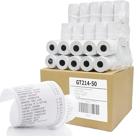 Gorilla Supply Thermal Paper Receipt Roll 2-1/4" x 50' BPA Free 50 Rolls