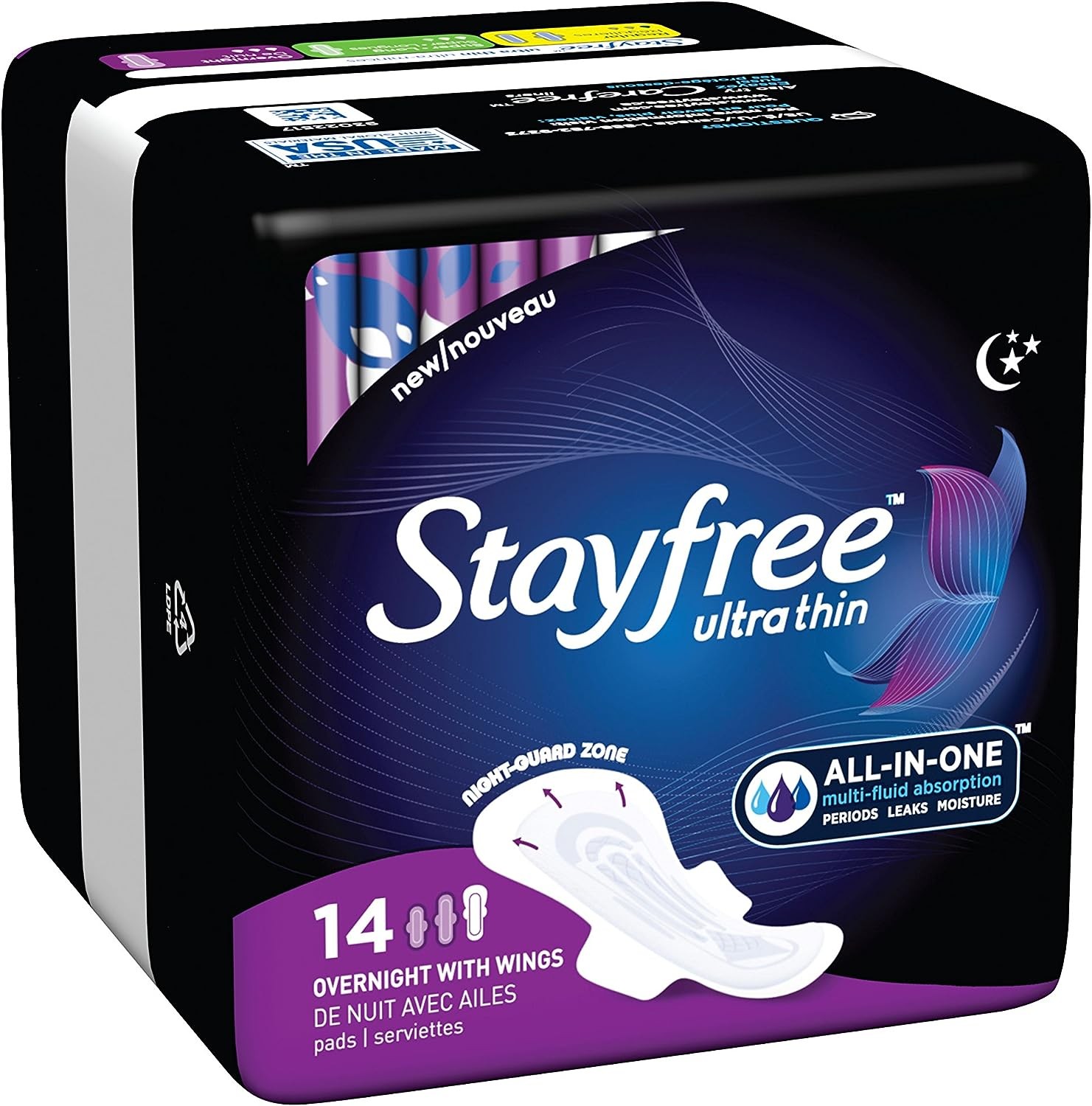 STAYFREE ULTRA THIN OVERNIGHT WITH WINGS 14’S