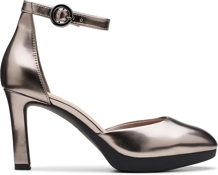 Clarks Womens Ambyr 2 Cove (Gun Metal Synthetic)