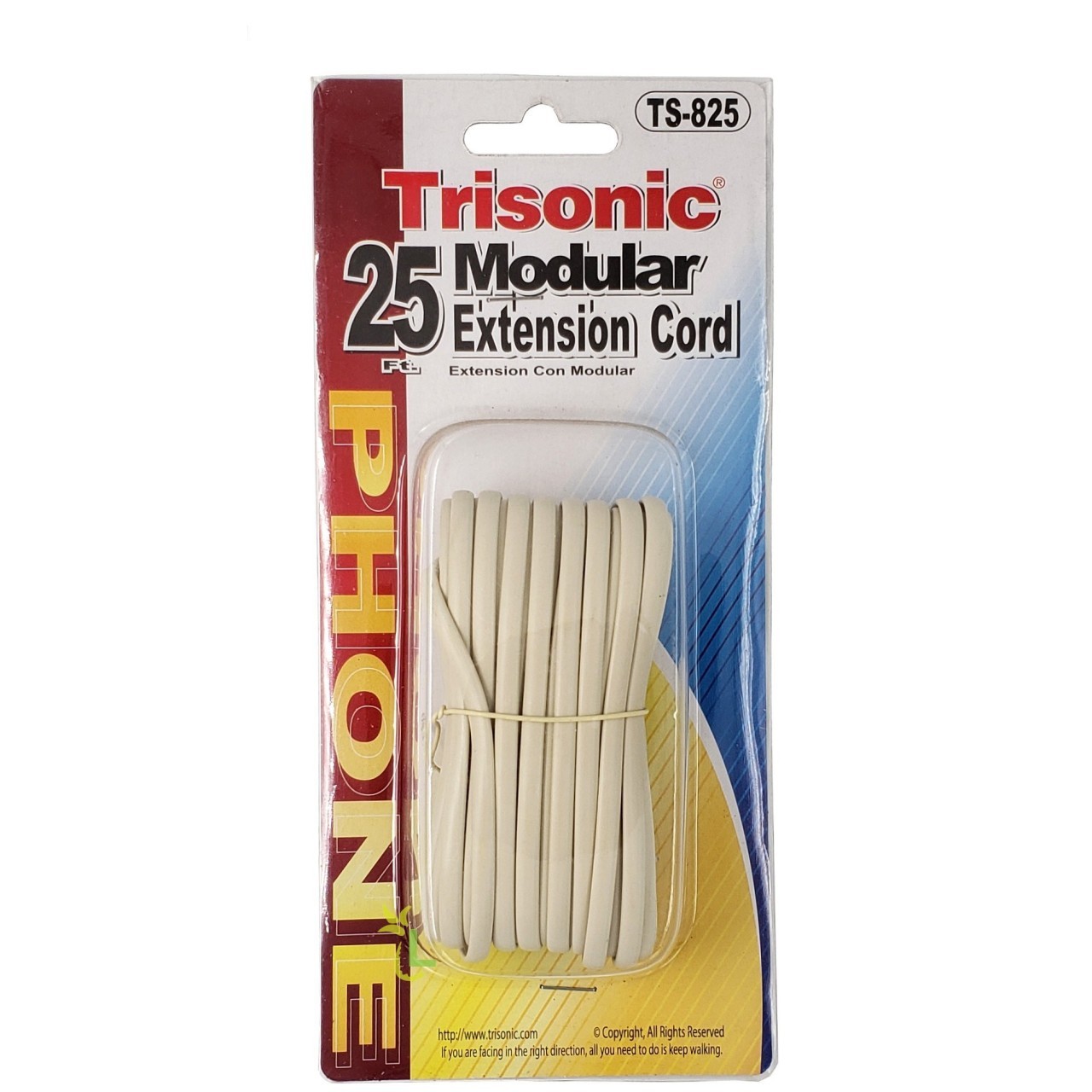 TRISONIC MODULAR EXT CORD IVORY 25ft