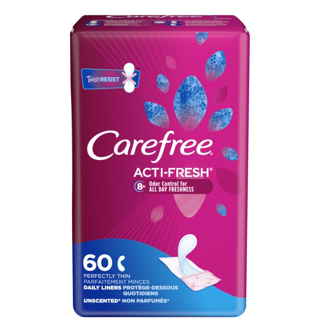 CAREFREE ACTIFRESH LINERS THIN UNSNT 60s