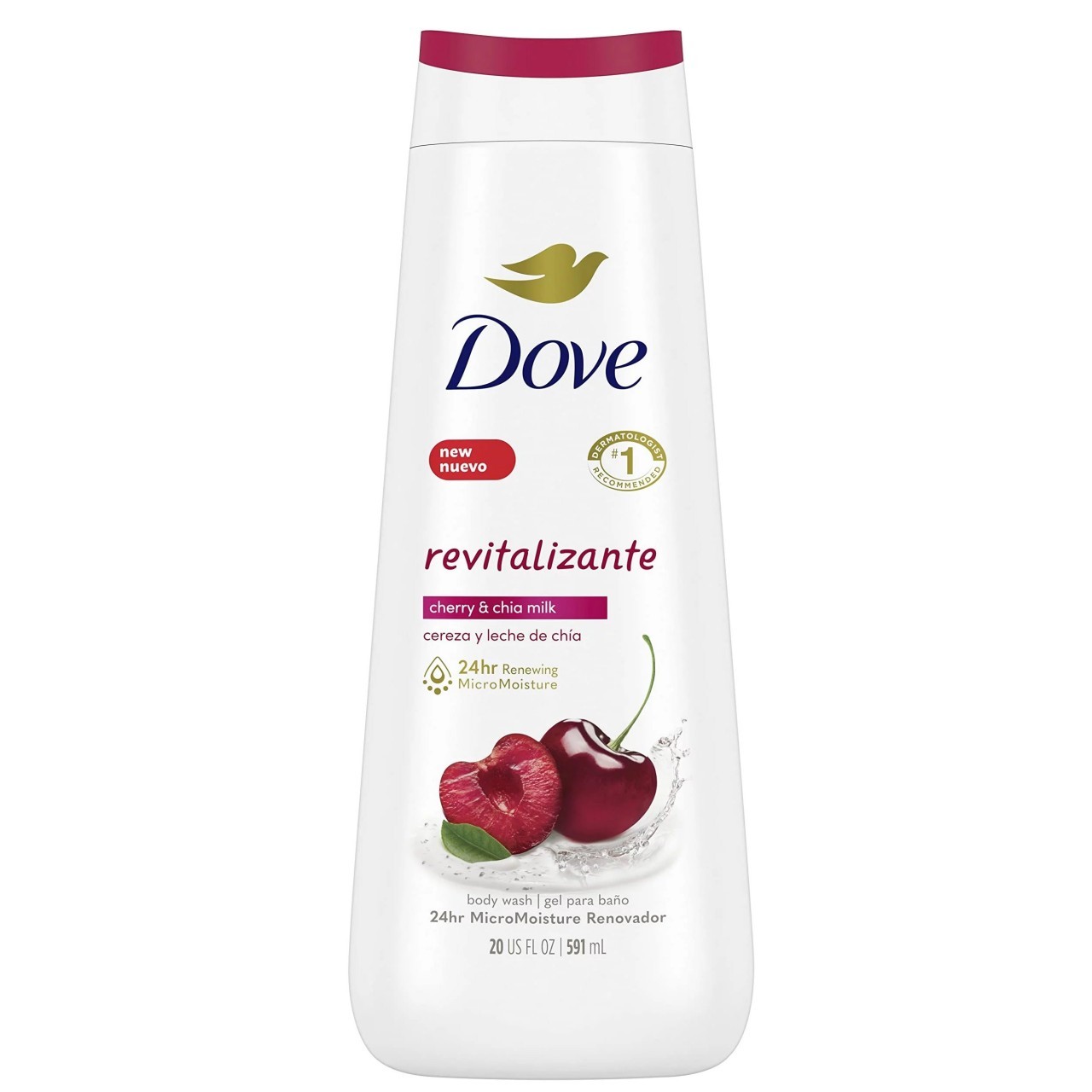 DOVE BODY WASH CHERRY CHIA MILK 20oz