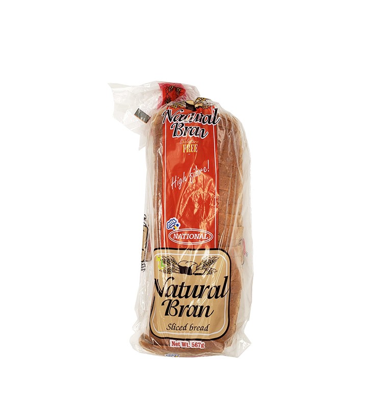 NATIONAL NATURAL BRAN SLICED BREAD 567G