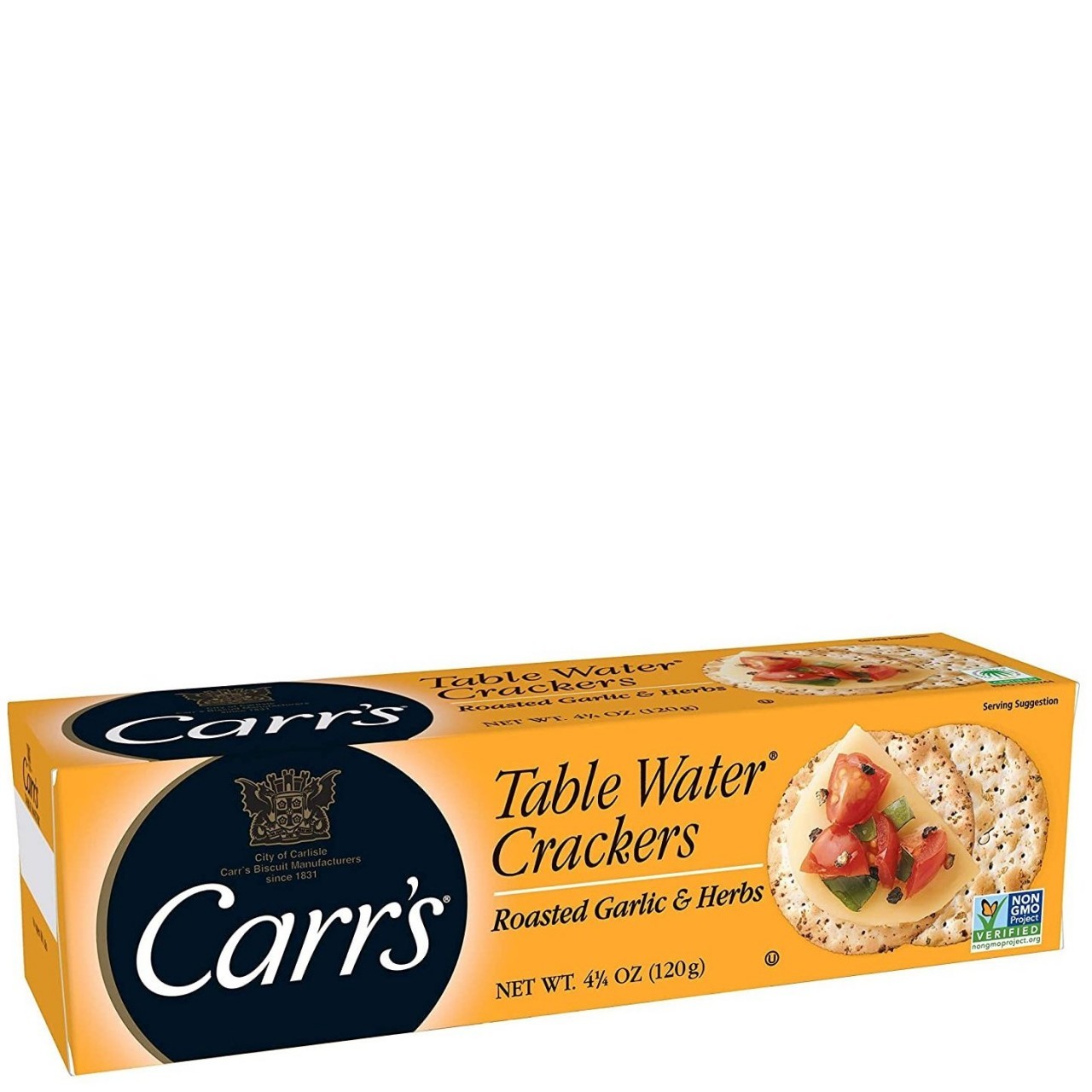 CARRS TABLE WATER CRACKERS GARLIC 120g
