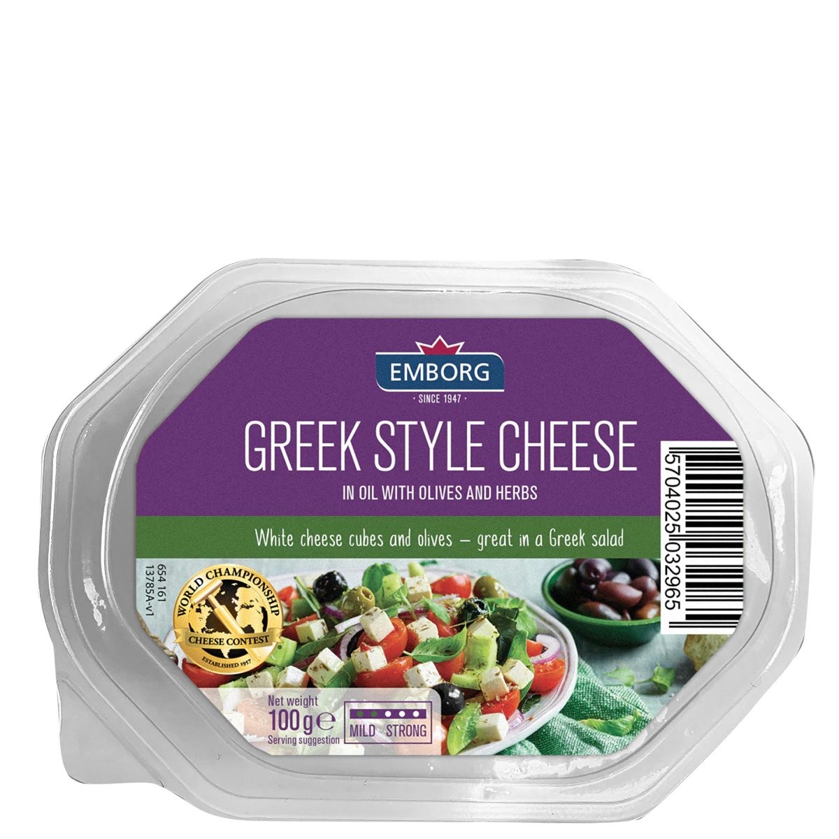 EMBORG GREEK CHEESE OLIVES HERB 100g