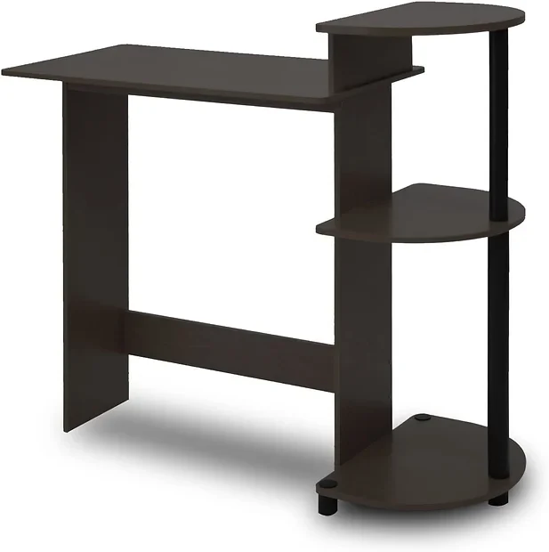 Furinno 11181GYW/BK Compact Computer Desk with Shelves