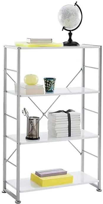 Realspace Halton 46 3/4" 3 Shelf Contemporary Bookcase, White/Light Finish