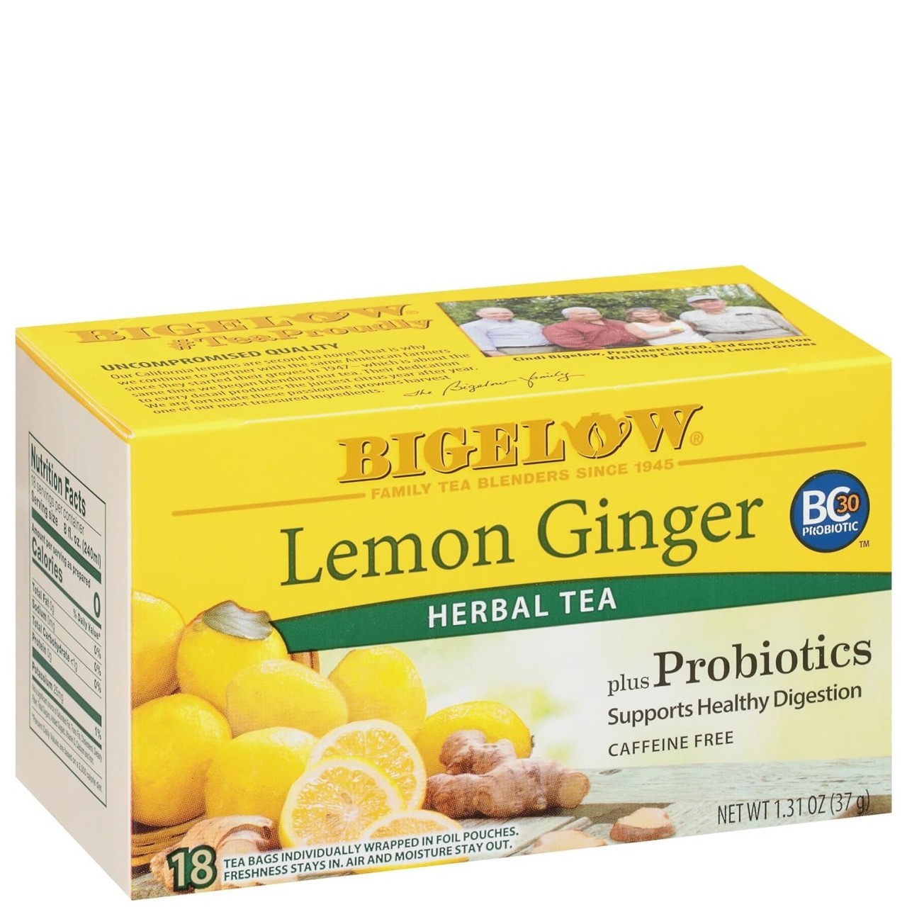 BIGELOW TEA HERB LEMON GINGER 18s