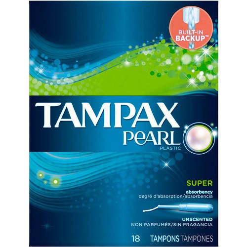 Tampax Pearl Plastic Super Unscented, 18 Tampons