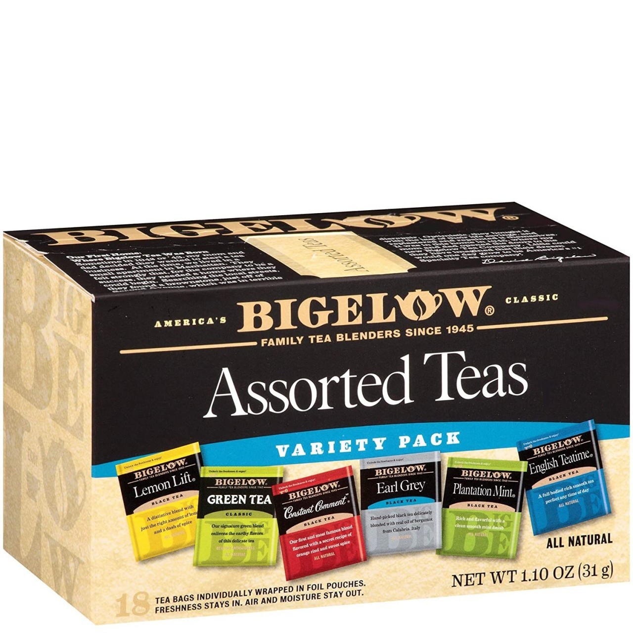 BIGELOW TEA BLACK & GREEN ASSORTED 18s